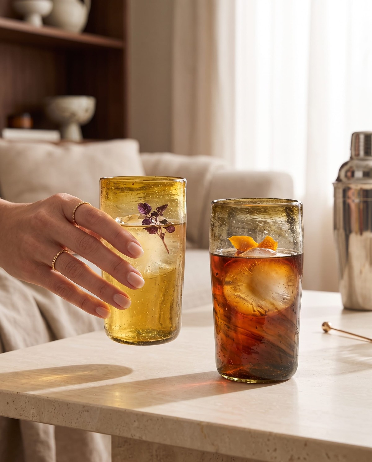 Golden Amber Glass Tumbler 8