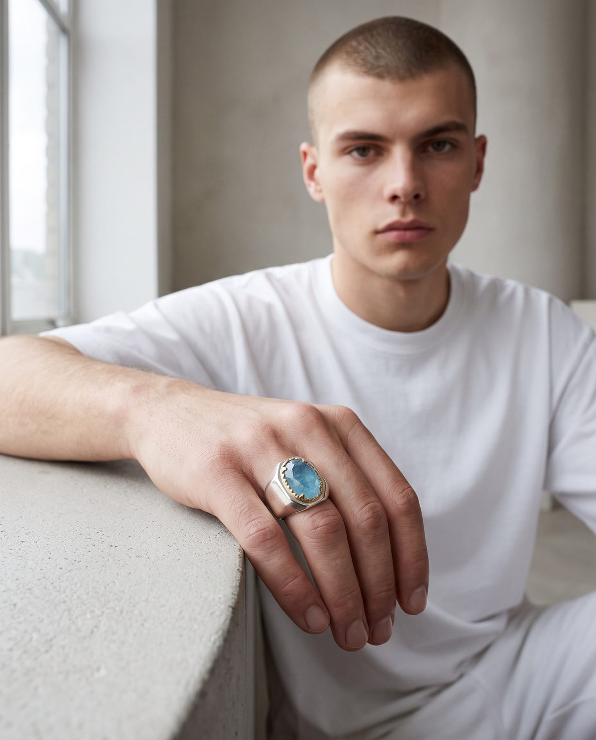 Silver Ring with 9.75ct Aquamarine Gemstone 3