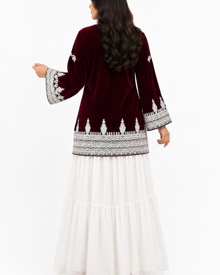 Handmade Afghan Velvet Dress Full Set 2