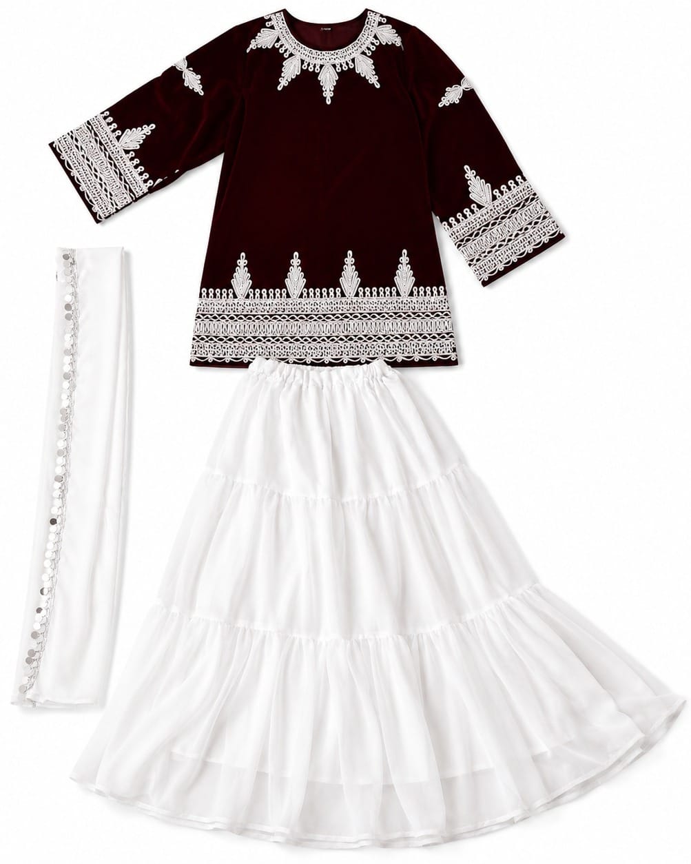 Handmade Afghan Velvet Dress Full Set 4