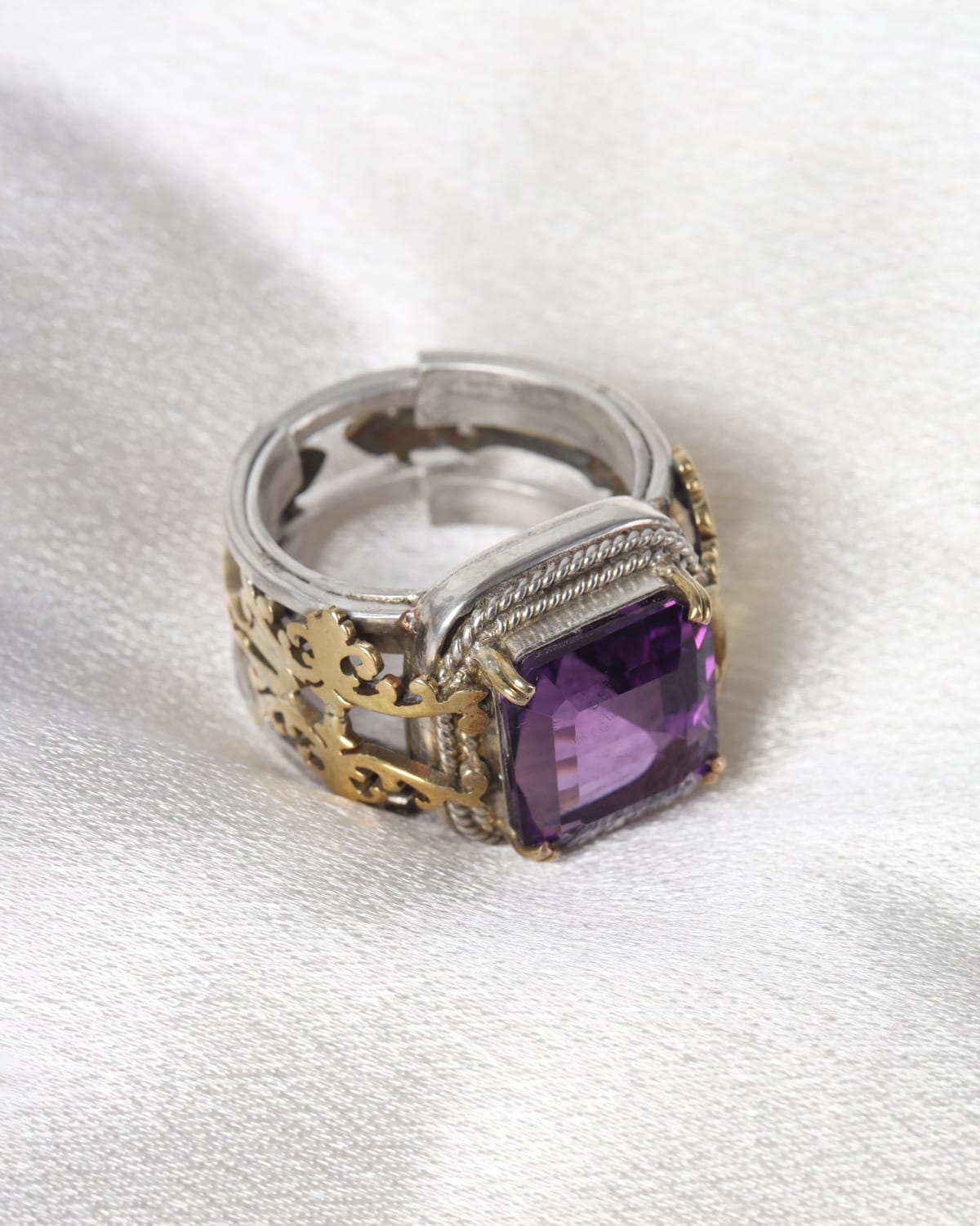 Natural Amethyst Men's Ring 6