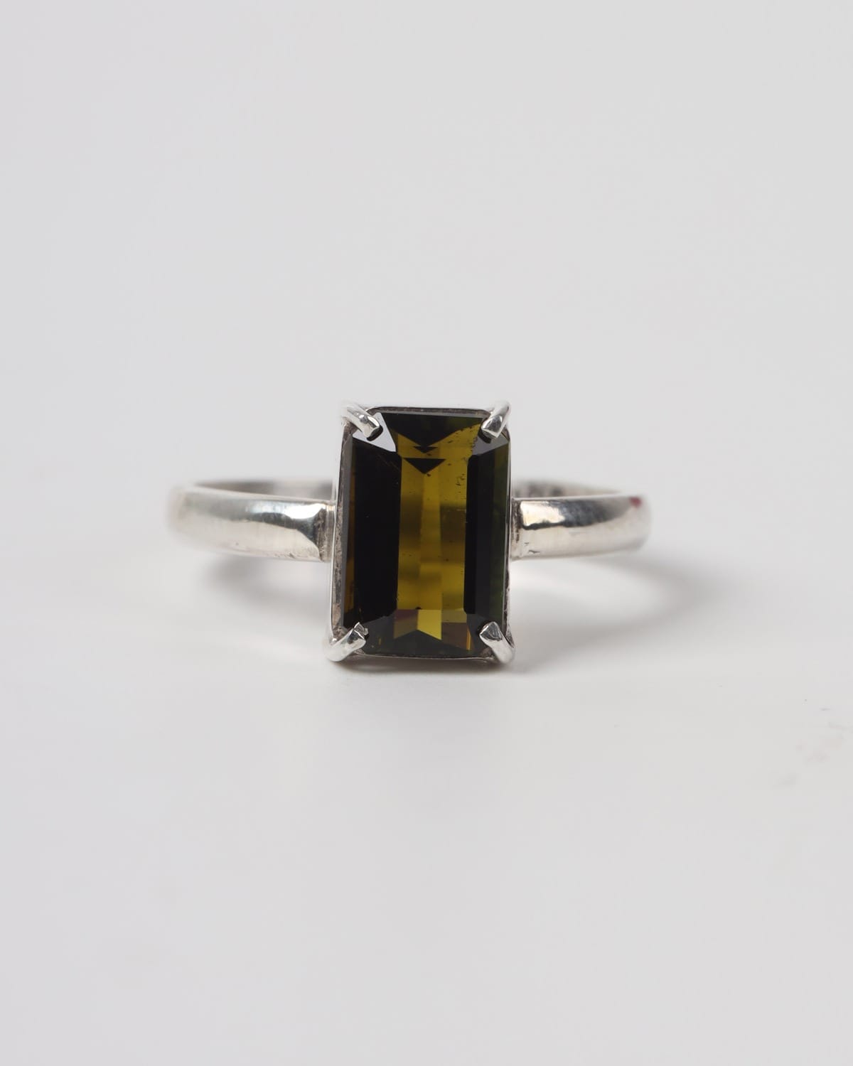Womens Green Tourmaline Sterling Silver Ring 4