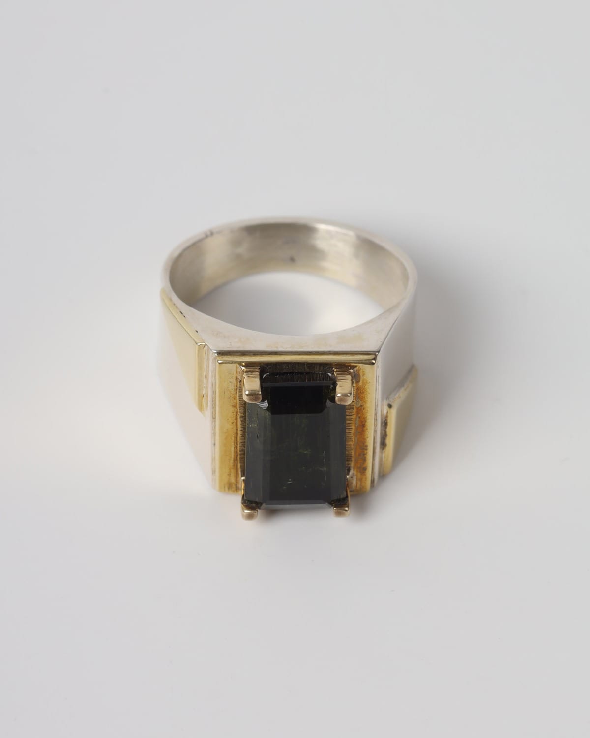 Mens Natural Kunar Tourmaline Silver Ring 2