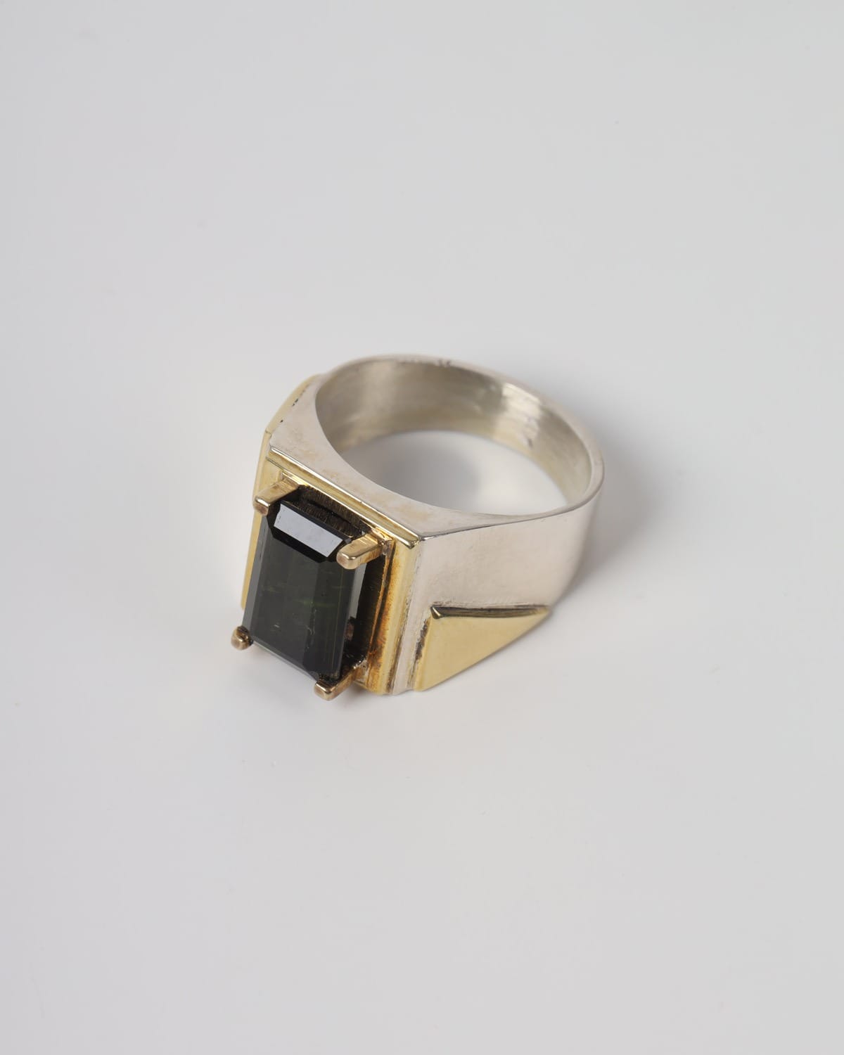 Mens Natural Kunar Tourmaline Silver Ring 3
