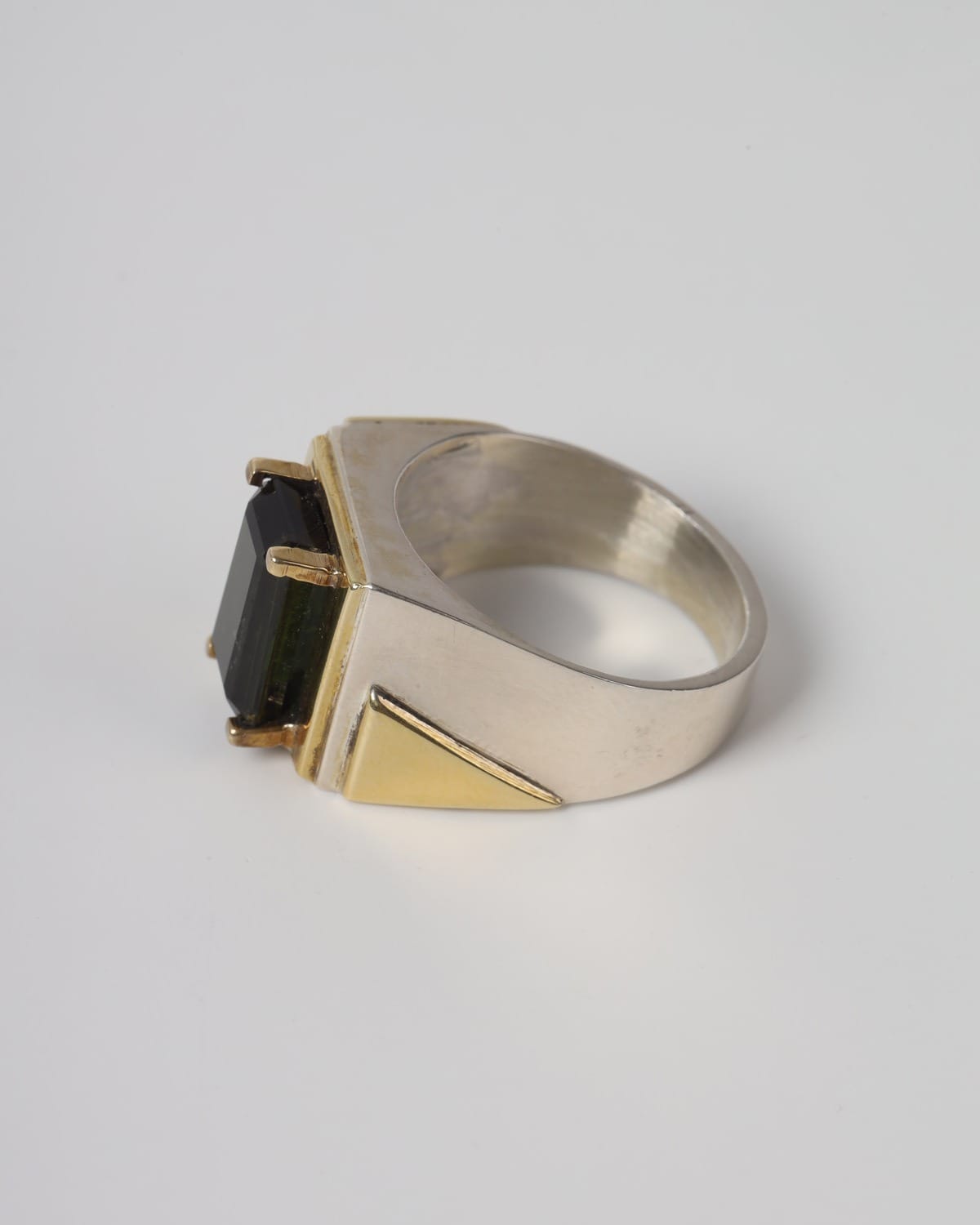 Mens Natural Kunar Tourmaline Silver Ring 4