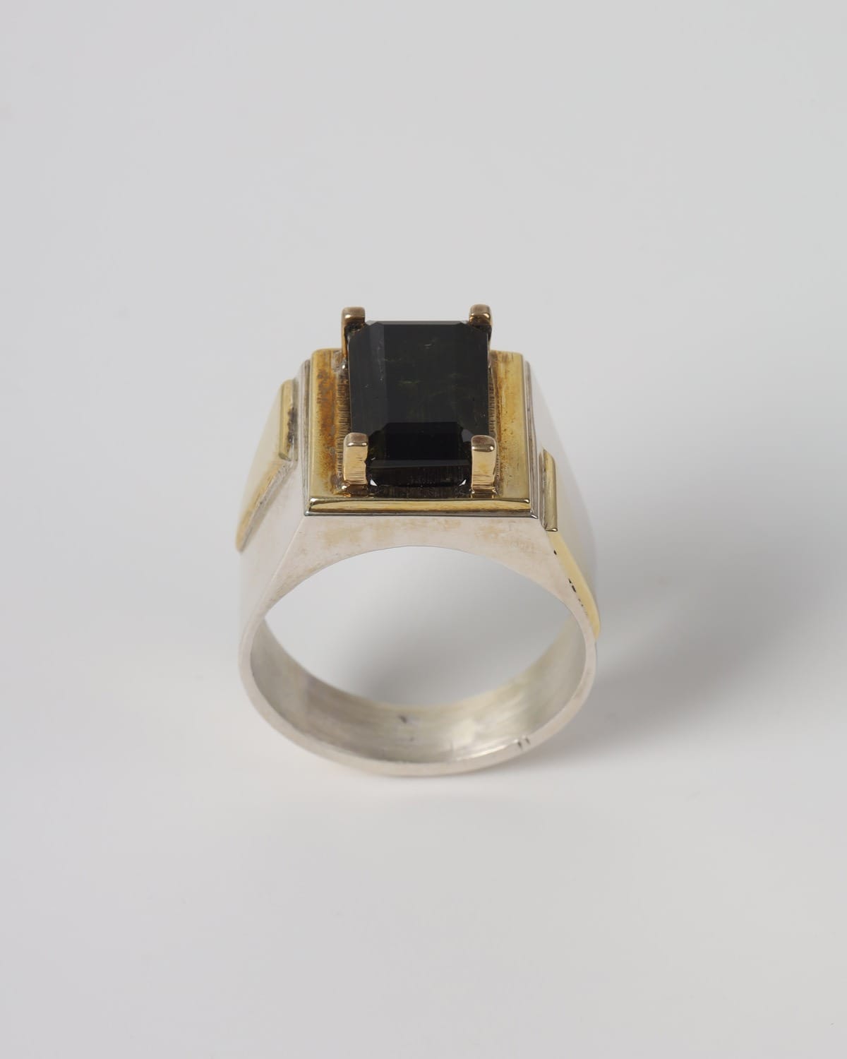 Mens Natural Kunar Tourmaline Silver Ring 5