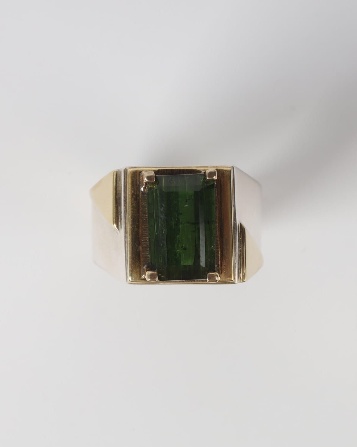 Mens Natural Kunar Tourmaline Silver Ring 6