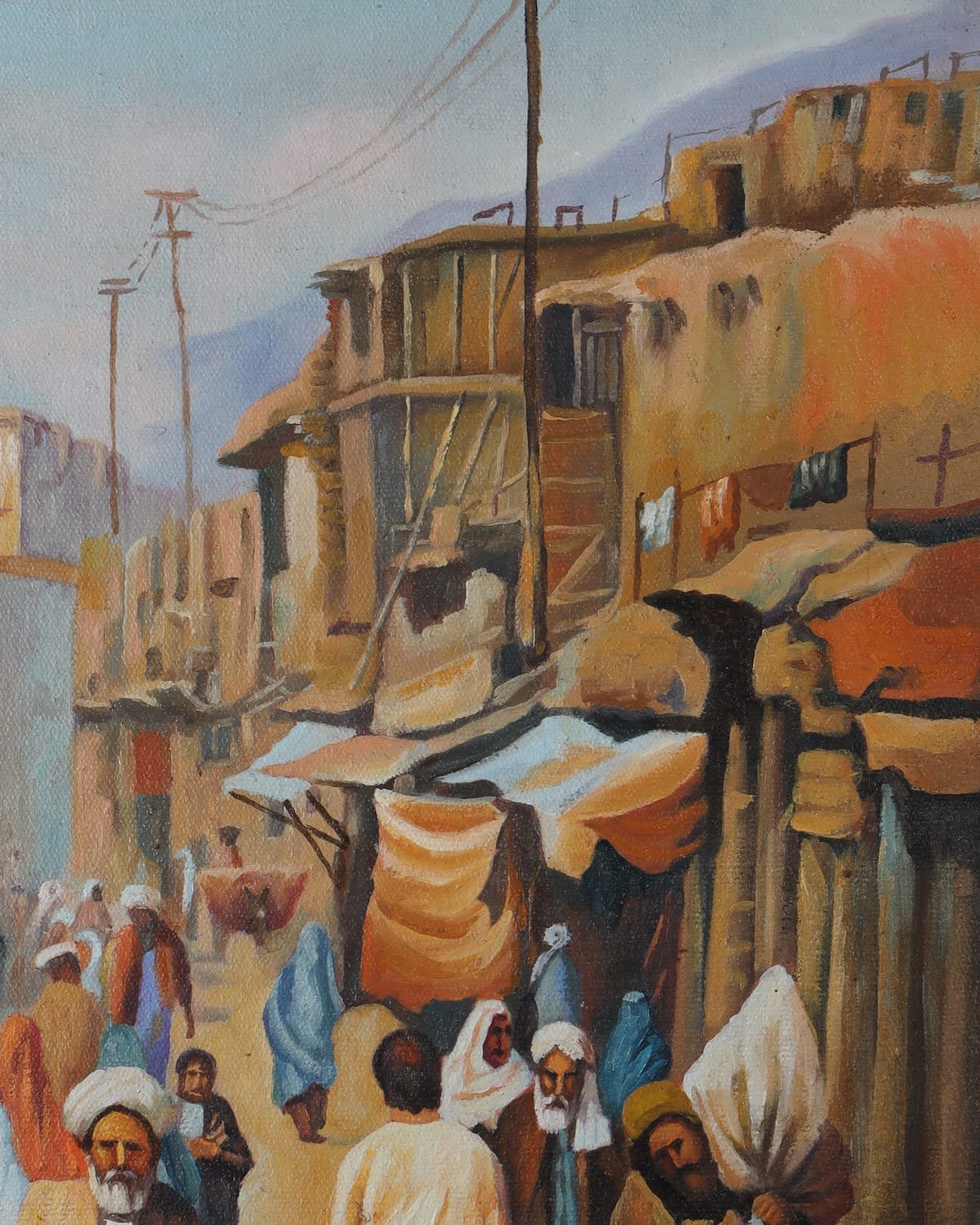 Old Kabul Bazaar Oil Painting on Canvas 1