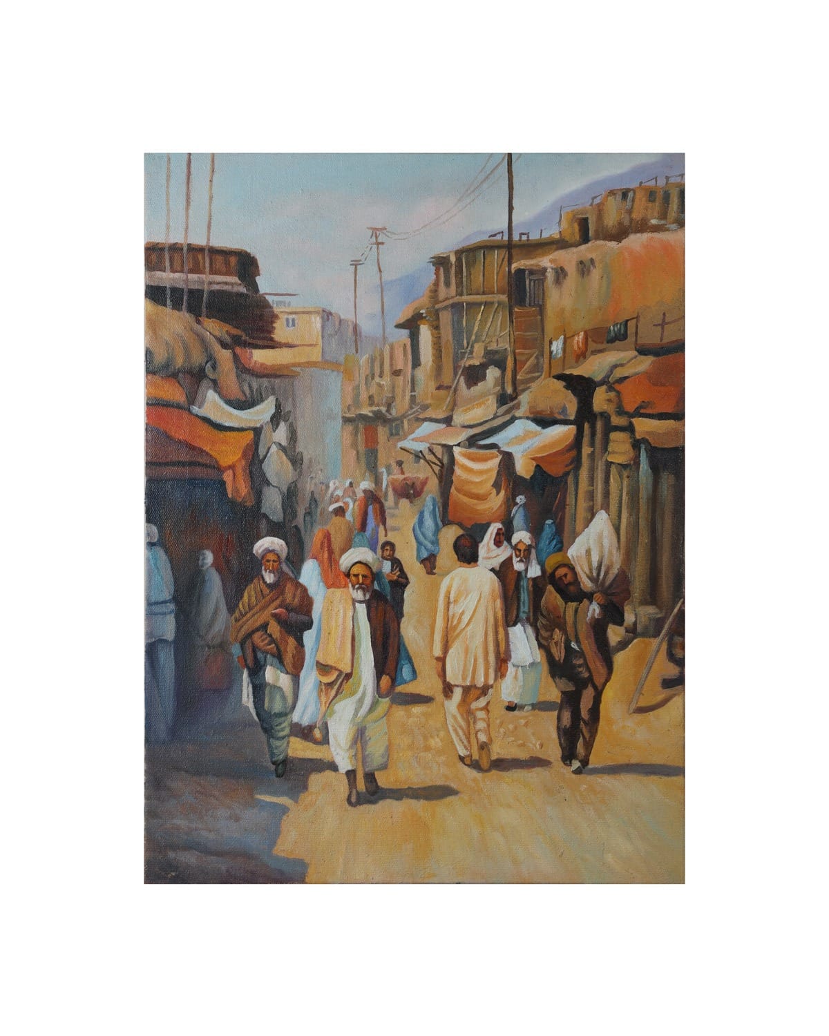 Old Kabul Bazaar Oil Painting on Canvas 2
