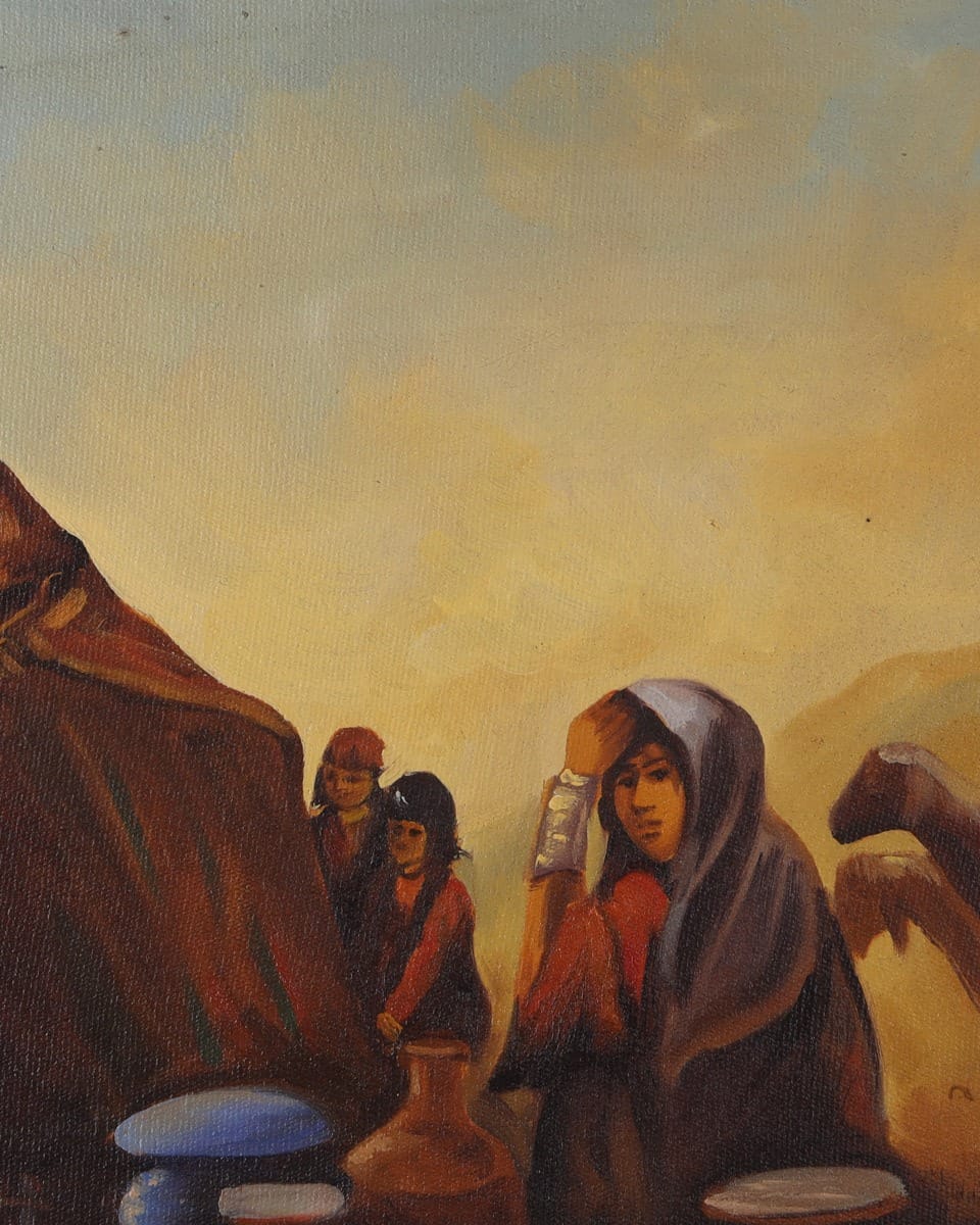 Nomadic Camp Oil Painting 1