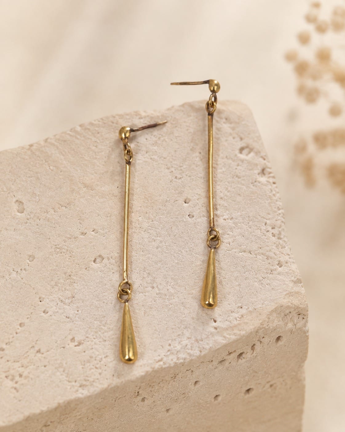 Brass Water Drop Earrings 1