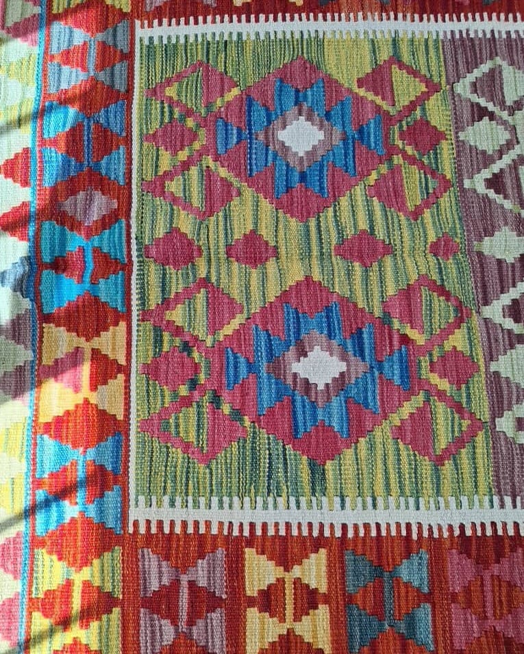 Colorful Wool Kilim Handwoven 4