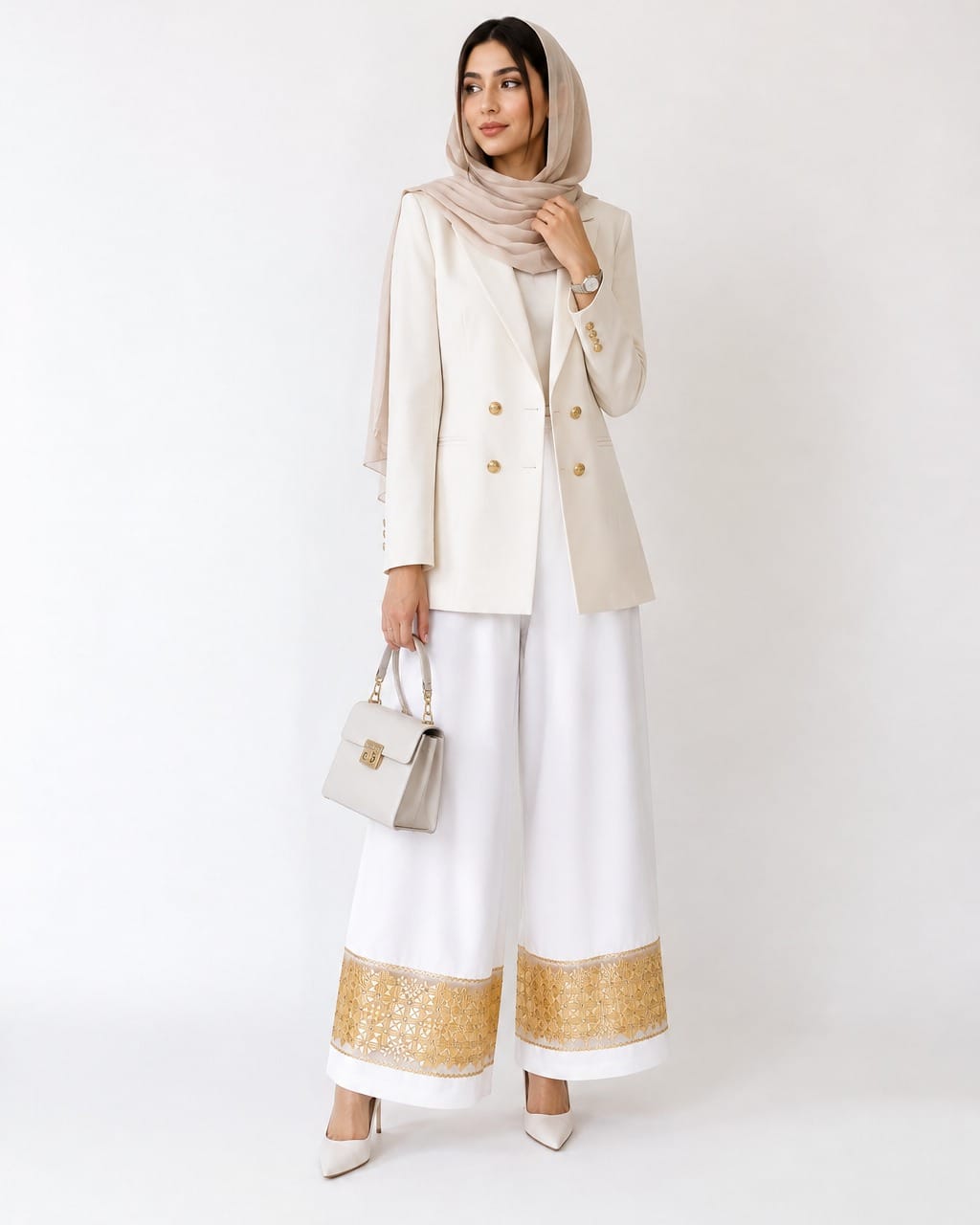 White Pants Women’s Herati Embroidered Tanban 3