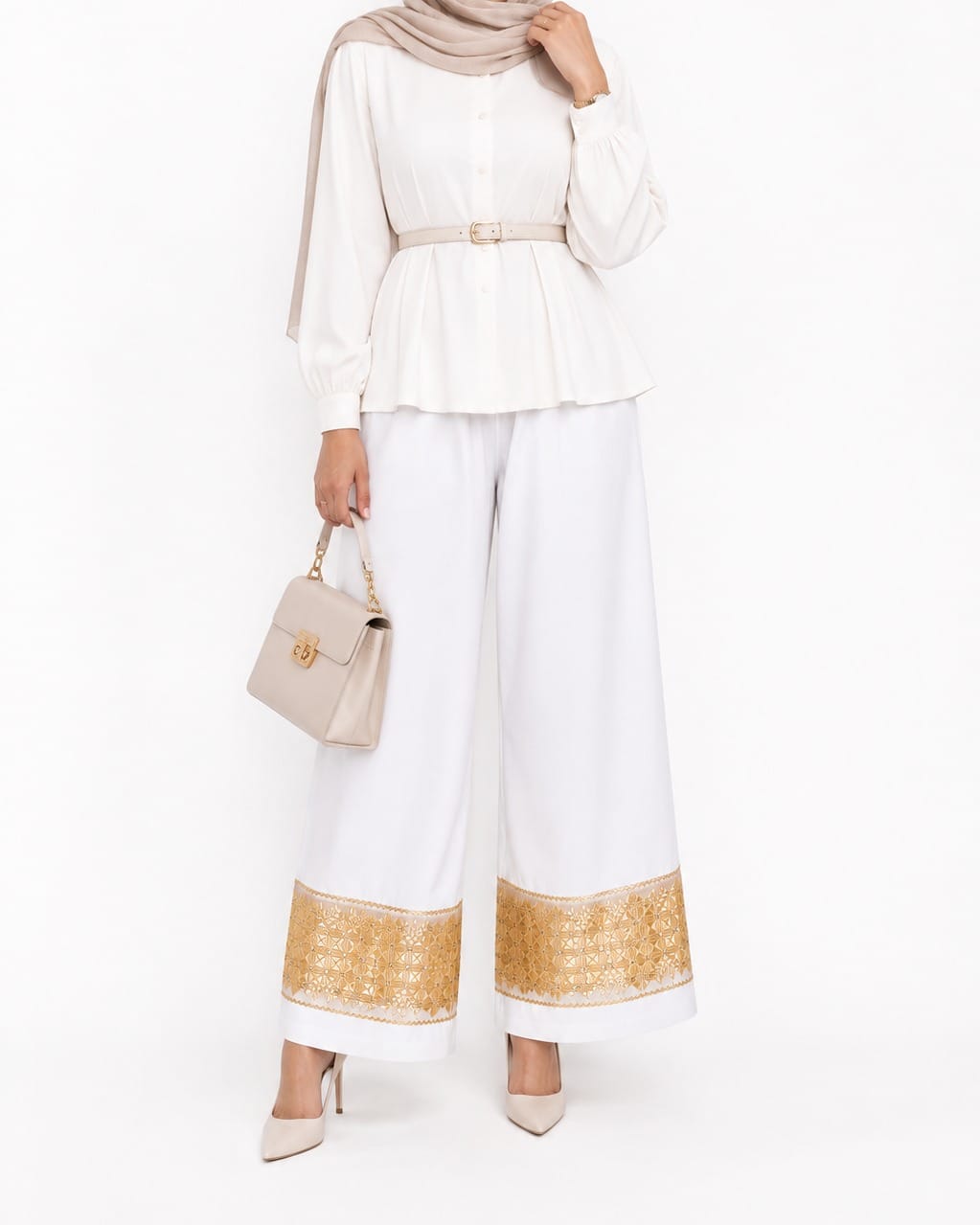 White Pants Women’s Herati Embroidered Tanban 8