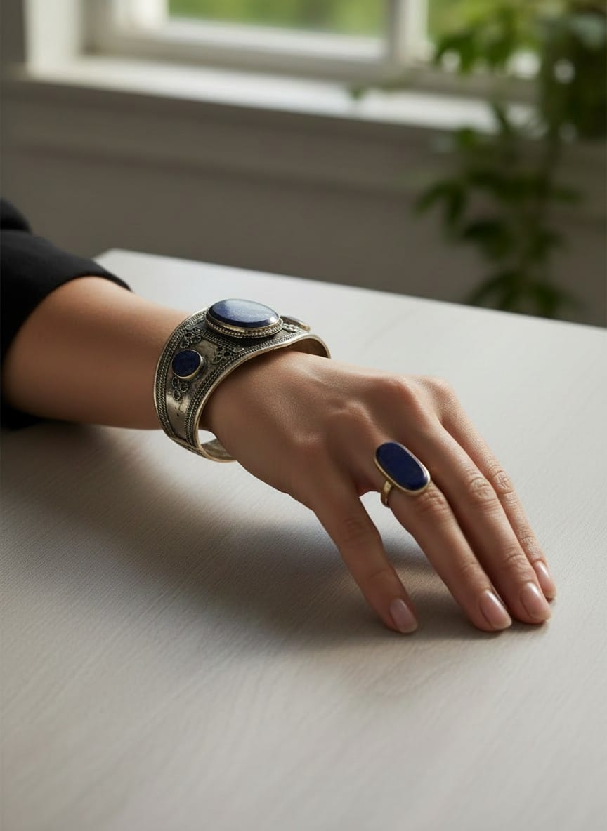 Lapis Lazuli Bracelet and Ring Set 6
