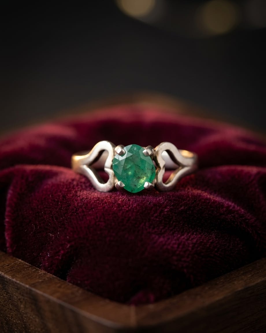 Emerald Green Panjshir Emerald Silver Ring 1