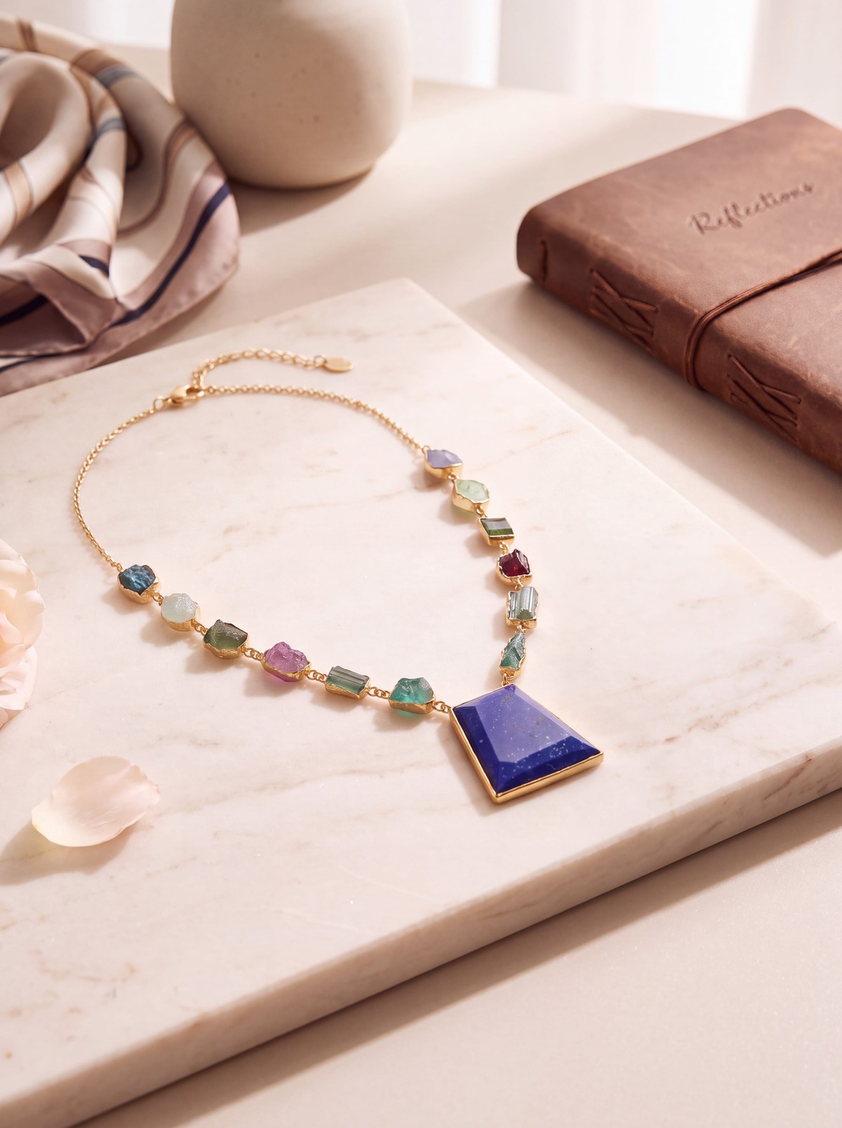 Handmade Multi Gemstone Afghan Necklace 2