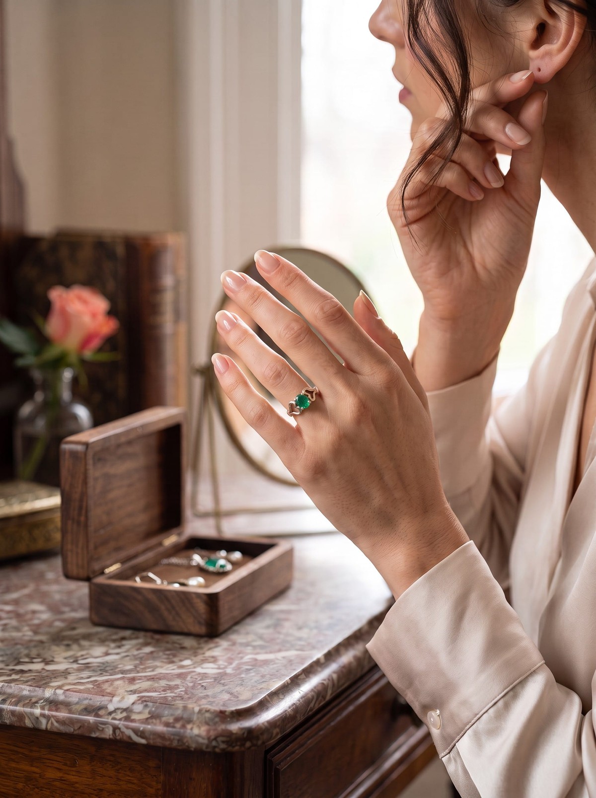 Emerald Green Panjshir Emerald Silver Ring 3