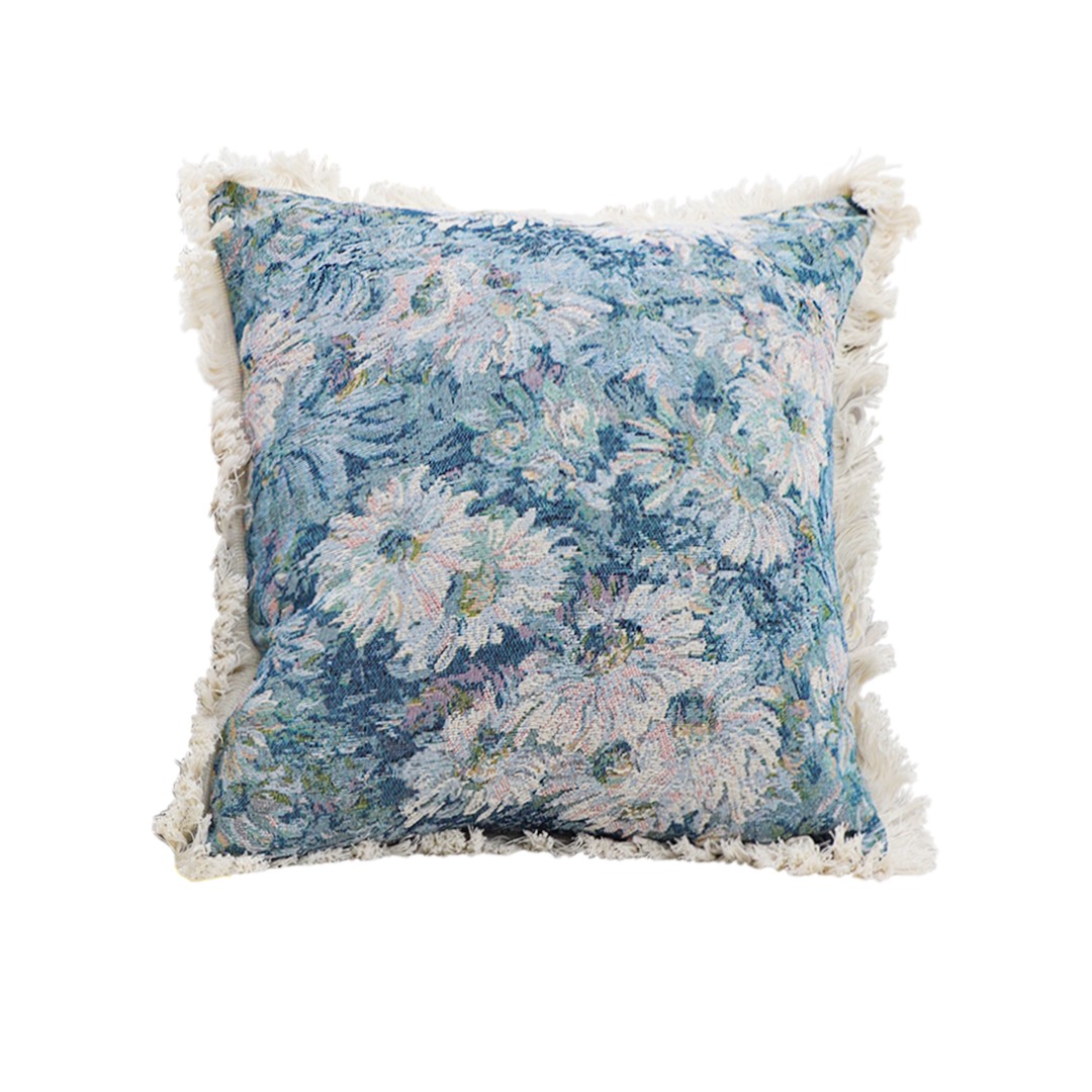 SOGA 50cm Oil Painting Shabby Chic Style Handmade Full Floral Needlepoint Throw Pillow 1