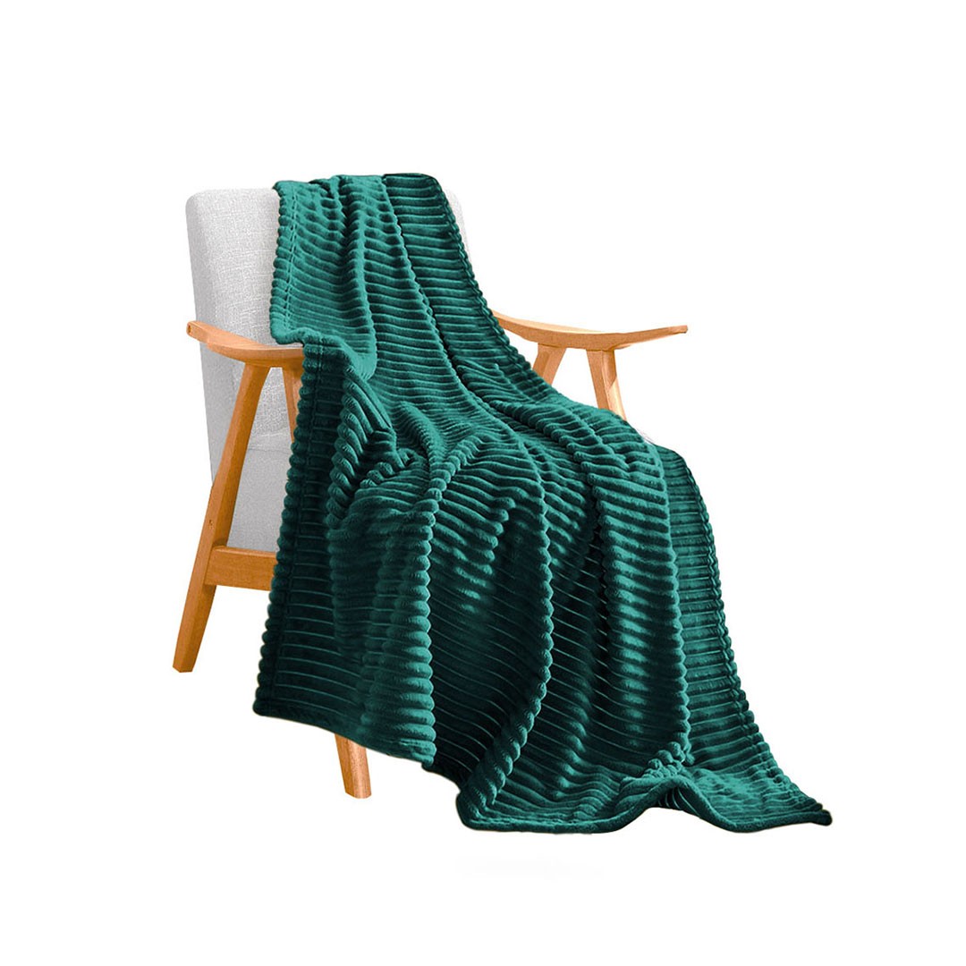 SOGA Dark Green Throw Blanket 1