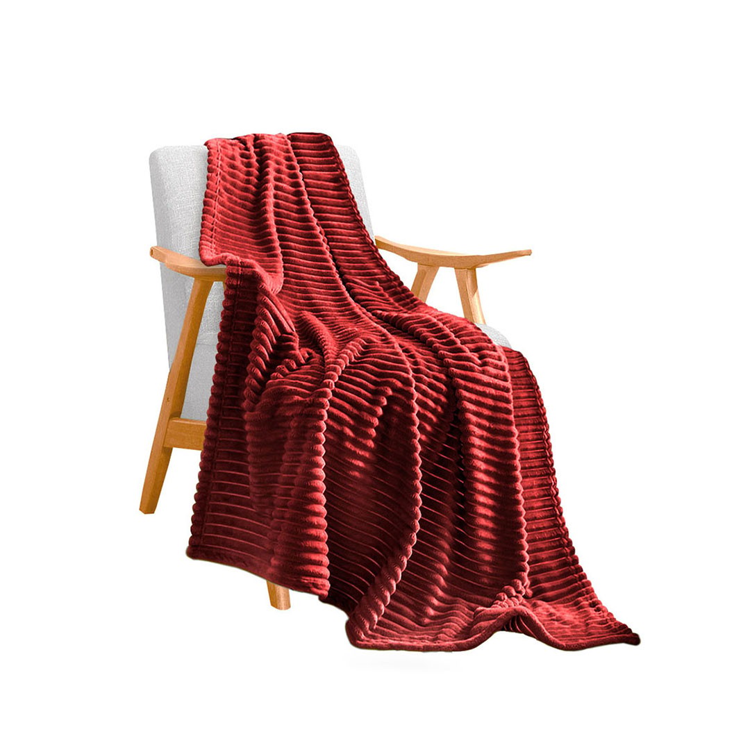 SOGA Burgundy Throw Blanket 1