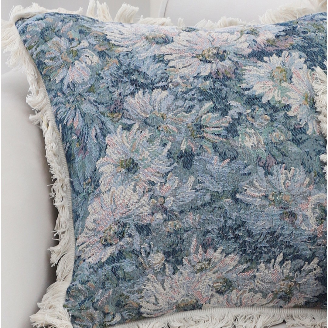 SOGA 50cm Oil Painting Shabby Chic Style Handmade Full Floral Needlepoint Throw Pillow 2