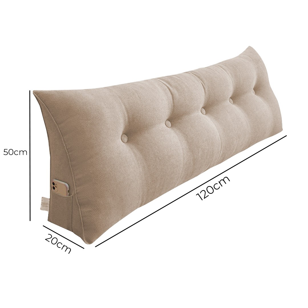 SOGA 120cm Beige Wedge Bed Cushion 2