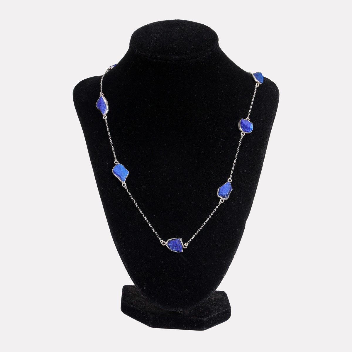 Lapis Lazuli Station Necklace | Silver 925 Necklace  1