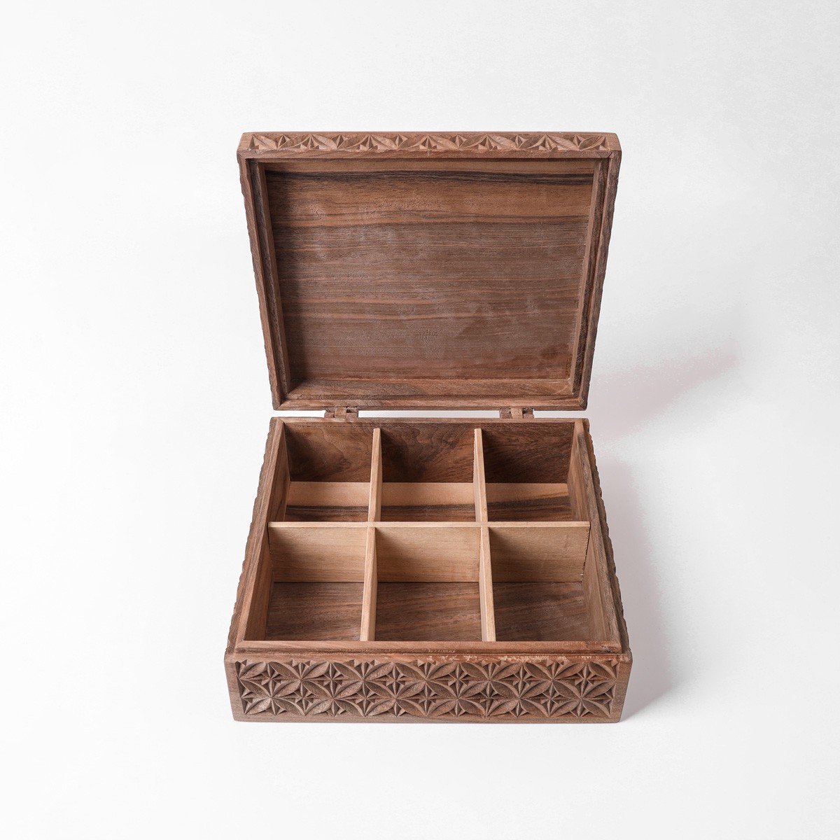 Tea box | walnut wood| Hand Carved 5