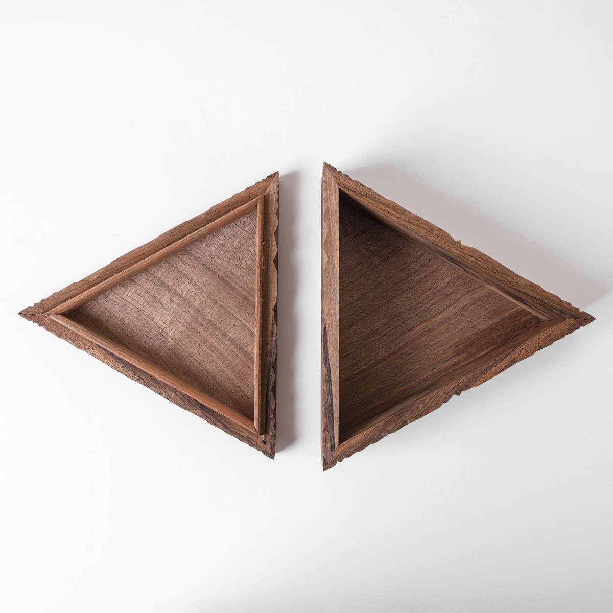 Three cornered jewelry boz With Fine Carvings | walnut Wood Jewelry Box 3