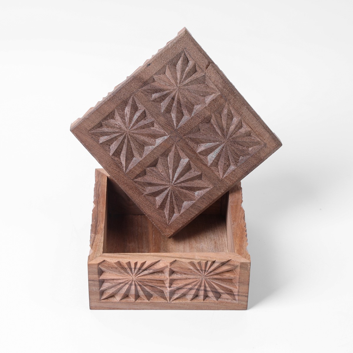 Jewelry Box With Fine Carvings | walnut Wood Jewelry Box 4