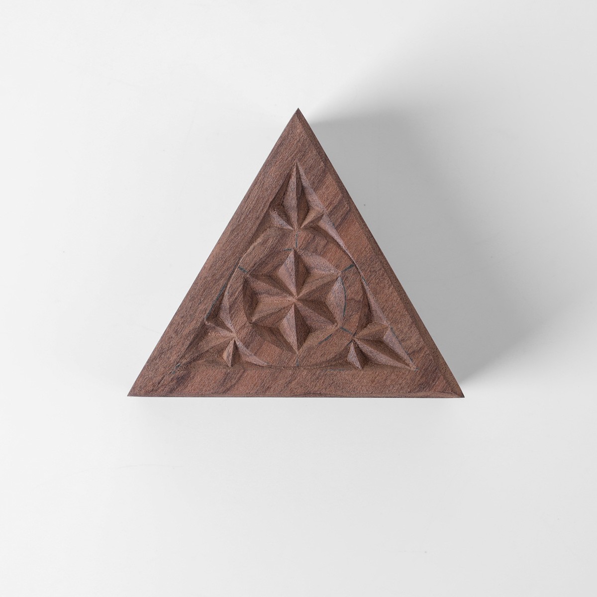 Three cornered jewelry boz With Fine Carvings | walnut Wood Jewelry Box 2