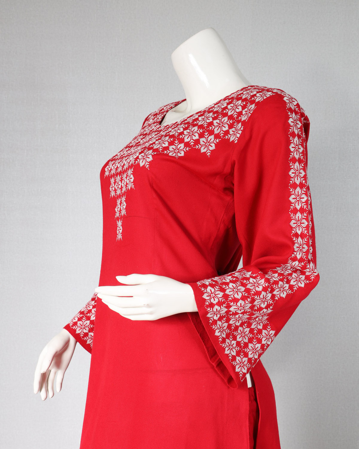 Hazargi hand embriodery red color dress 6