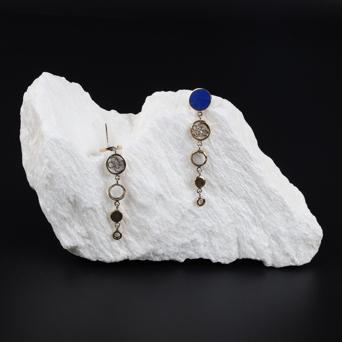 Earrings, Lapis stone, Lajaward afghani 3