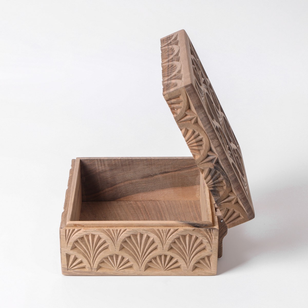 Jewelry Box With Fine Carvings | walnut Wood Jewelry Box 9