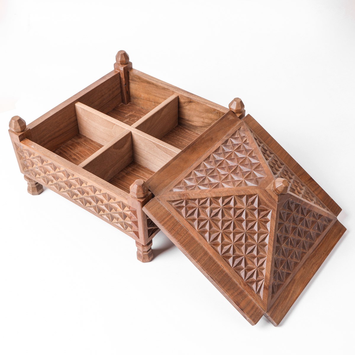 Handcrafted Walnut Wooden Dry Fruit Dish – Natural Wood Serving Bowl 3