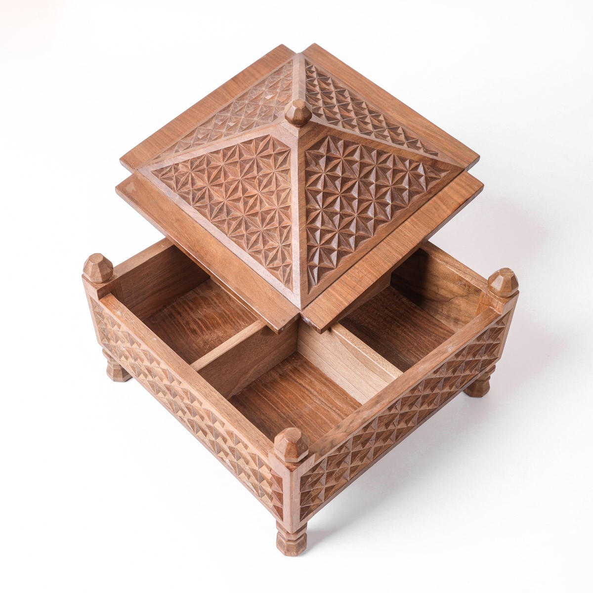 Handcrafted Walnut Wooden Dry Fruit Dish – Natural Wood Serving Bowl 4