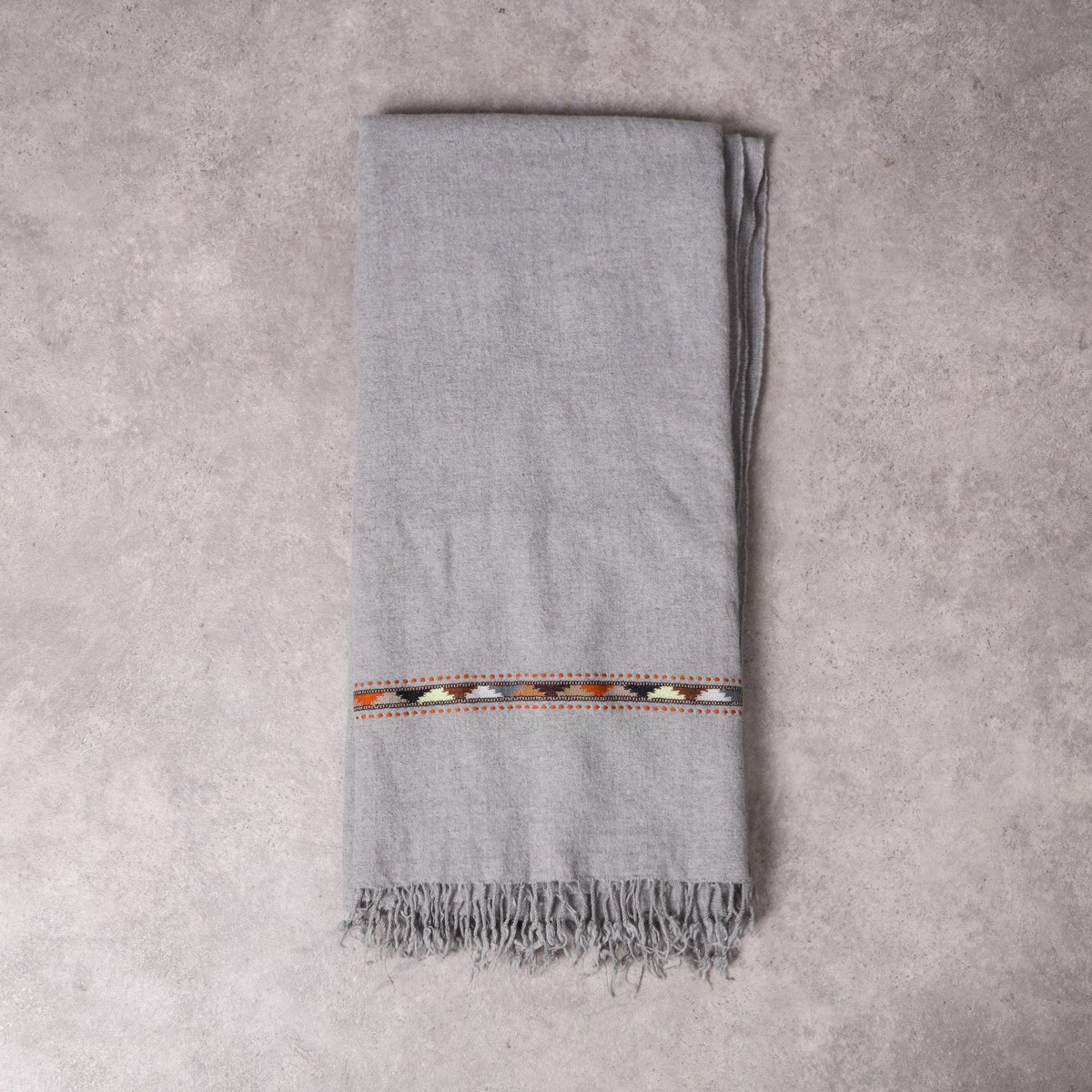 Men's Grey Wool Pato Shawl - Handmade Afghan Classic Patu 2
