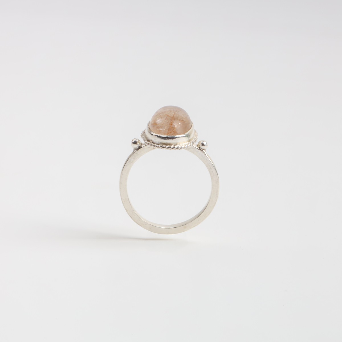 Golden Rutilated Quartz Silver Ring 2