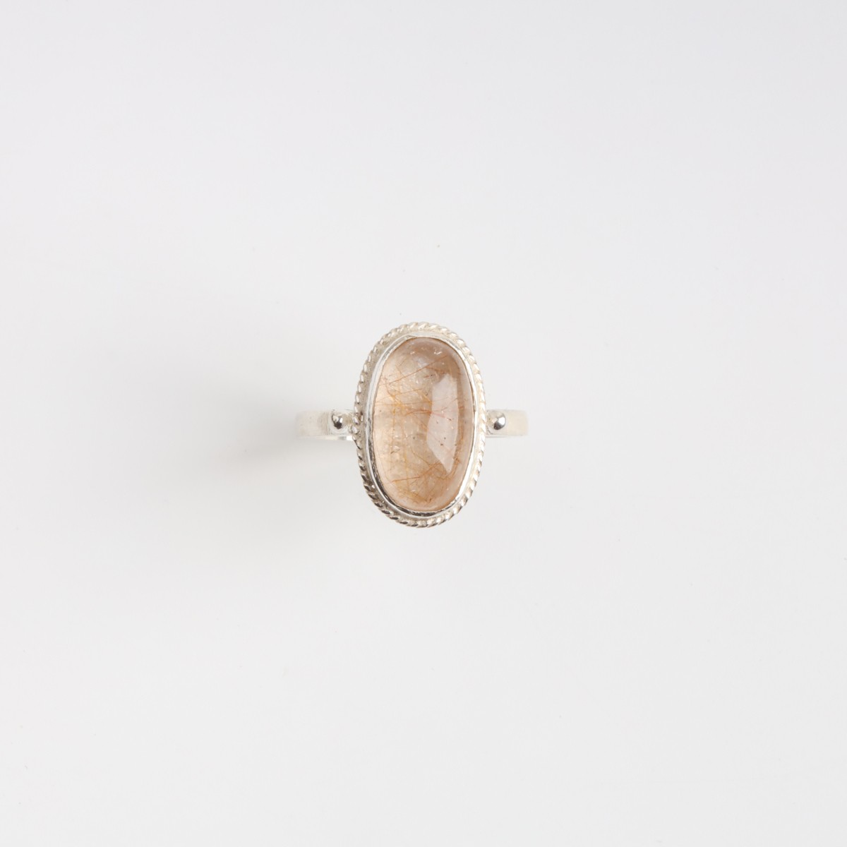 Golden Rutilated Quartz Silver Ring 3