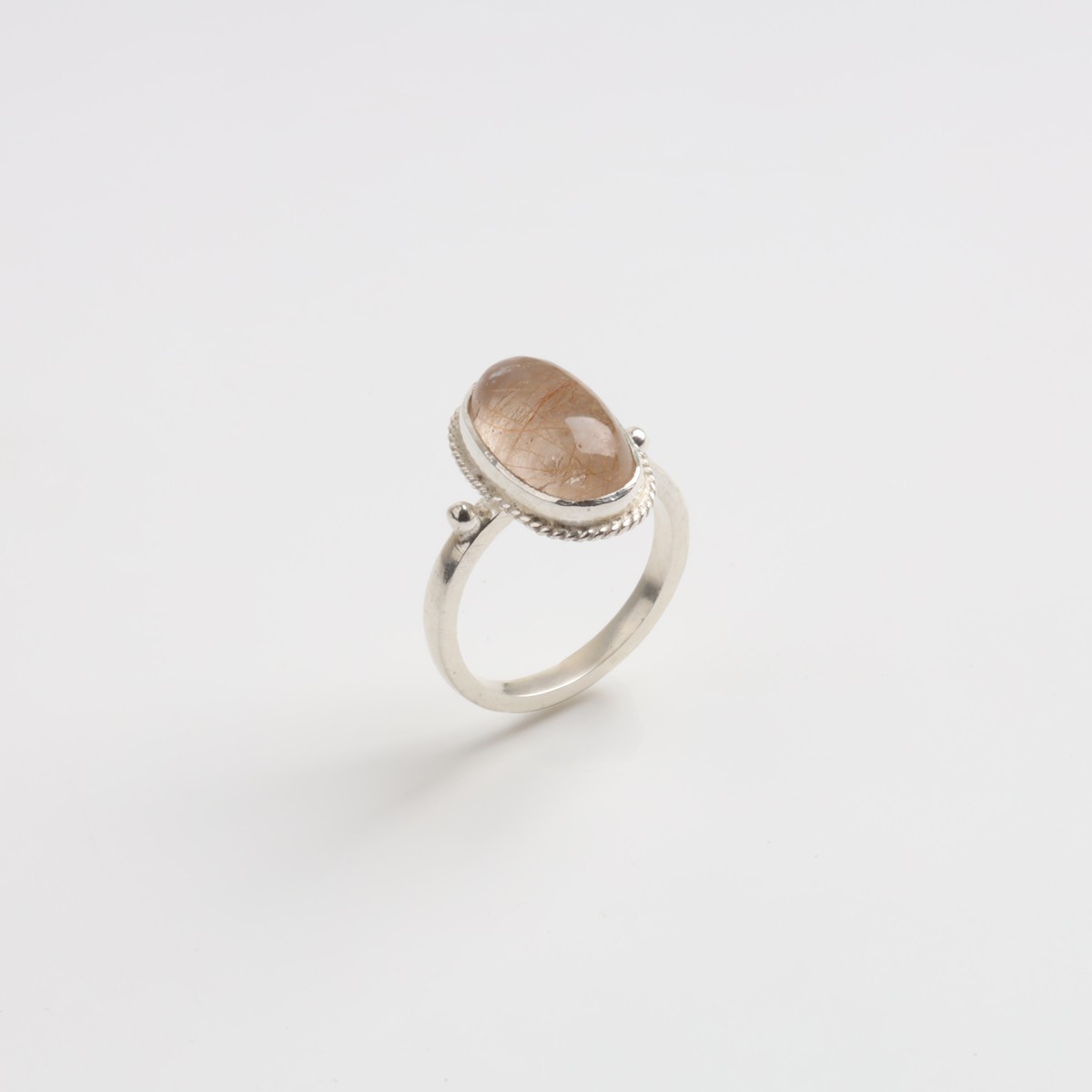 Golden Rutilated Quartz Silver Ring 4
