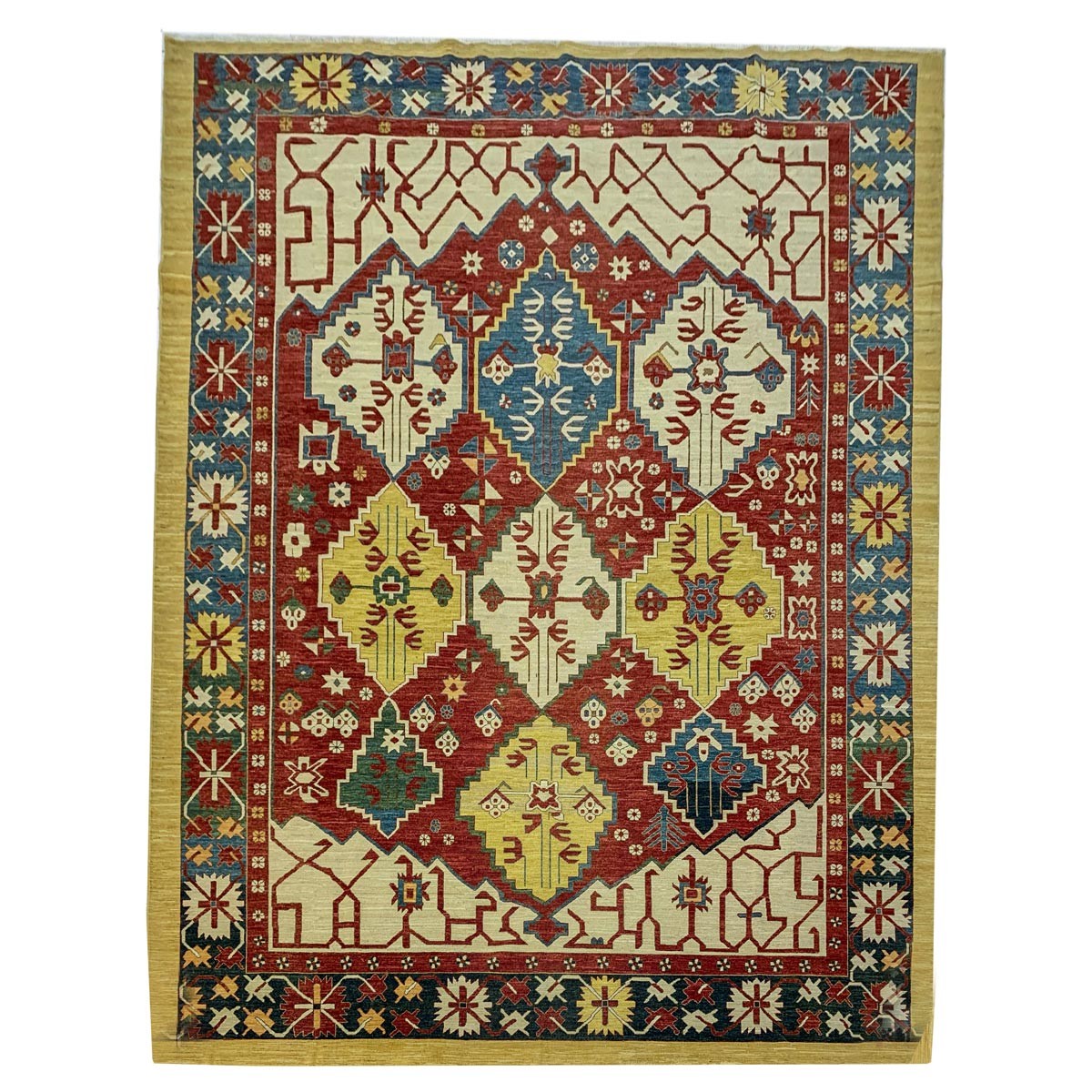 Reddish Cream Hand-woven Afghani Carpet | Turkmen Weave Area Carpet 10 x 8.50 (ft) 1
