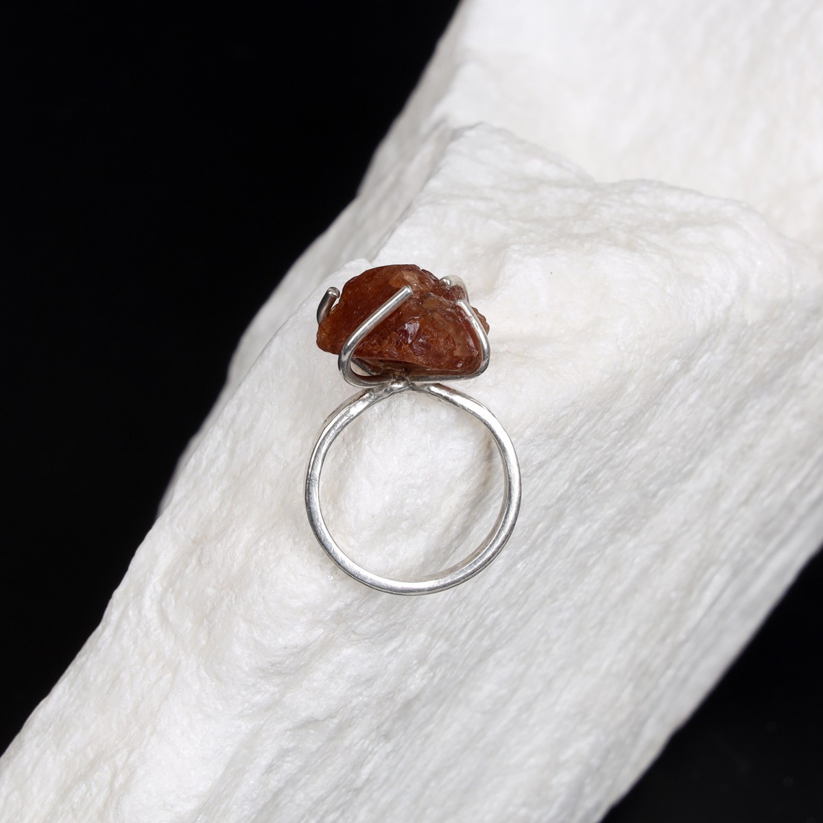 yellow garnet stone  with 925 silver metal  1