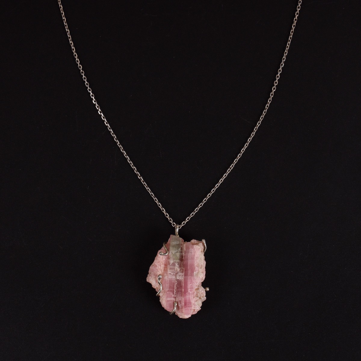 Pink Tourmaline Drop Pendant | 925 Silver Chain Locket  1