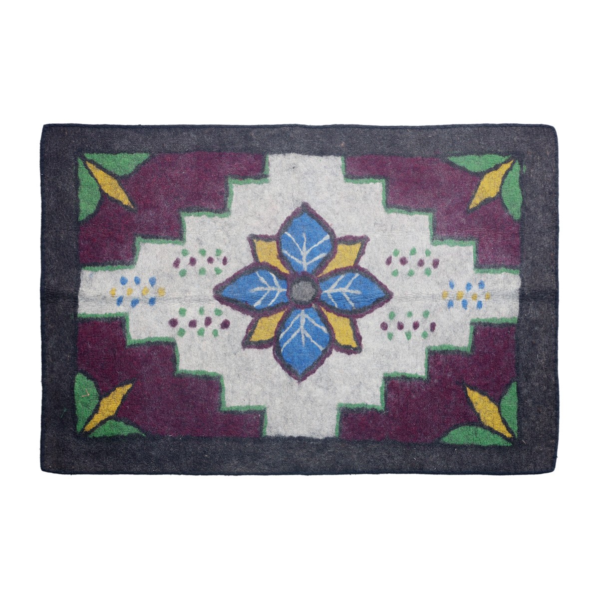 Gray Floral Design Nuristani Namad | Handmade Area Named 5.9 X 4.3 (ft) 1