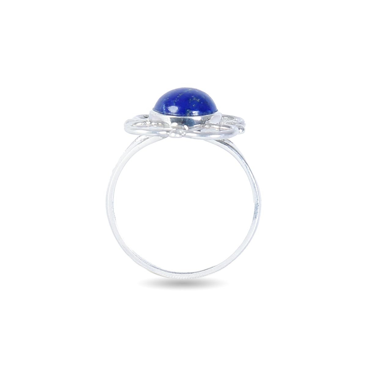 Lapis Lazuli Floral Ring | Silver Split Ring 3