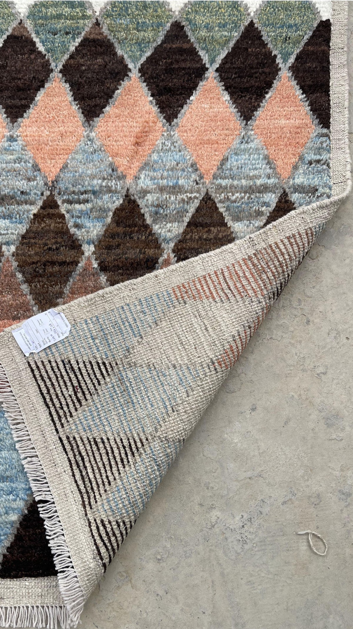 Woolen Moroccan Afghan Handmade Rug | Turkmen Weave Runner Rug 9.80 X 3 (ft) 4