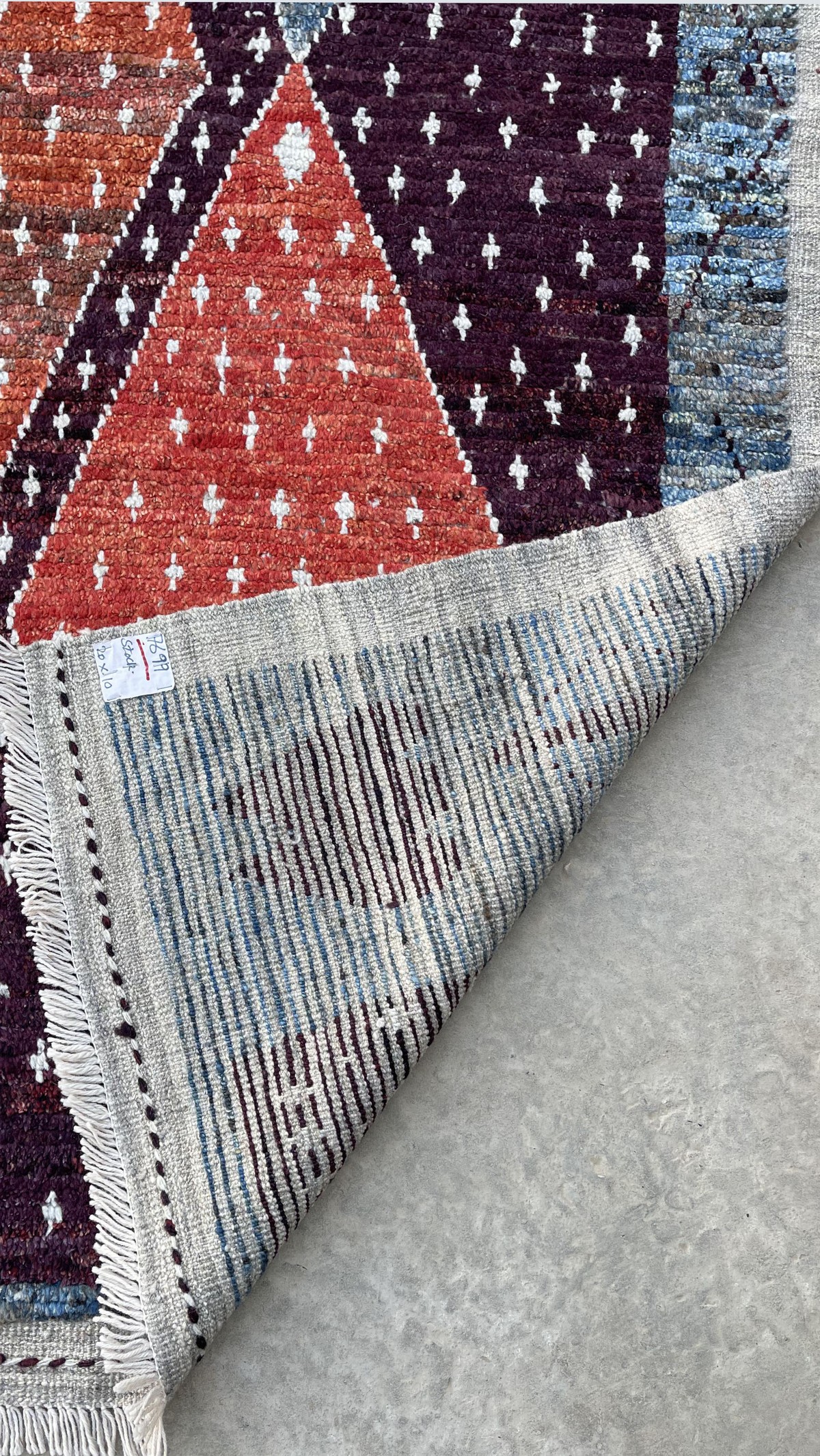 Woolen Handmade Moroccan Area Carpet | Turkmen Weave Carpet 9.50 X 6.30 (ft) 3