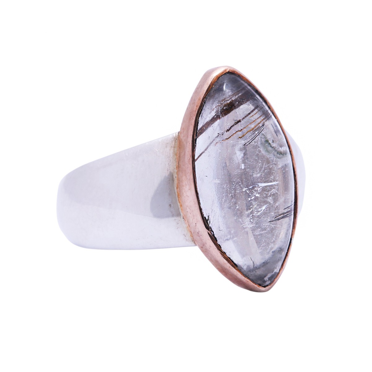 Hairy Quartz Ring | Marquise Silver Ring 2