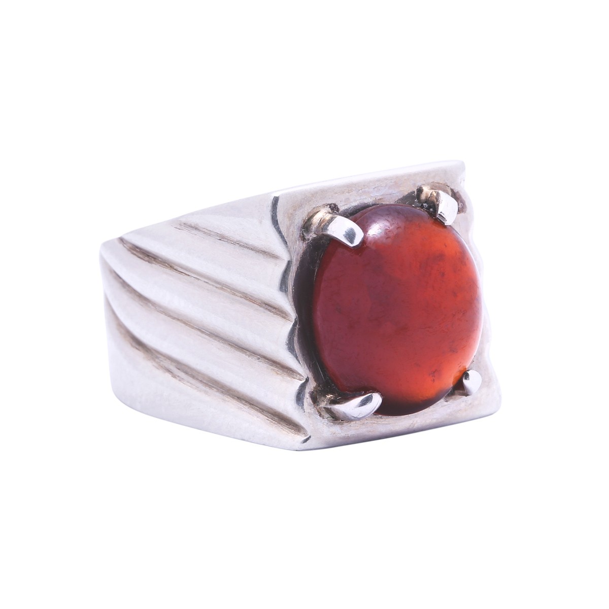 Red Garnet Stone Ring | Solitaire Silver Ring 2